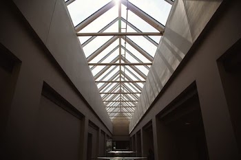 landscape photography of white hallway