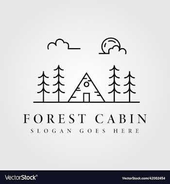 landscape rustic cabin cottage logo