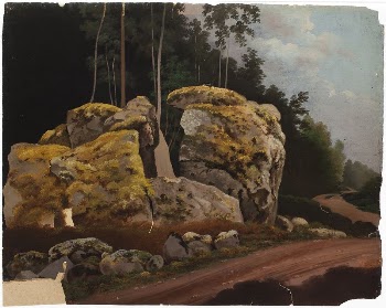 Landscape study, mossy rocks at roadside, | Free Photo - rawpixel