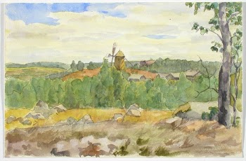 Landscape study with windmill, Maria | Free Photo - rawpixel