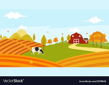 Landscape view of farmer garden in the morning vector image