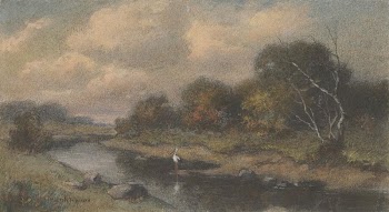 Landscape with a stork | Free Photo - rawpixel