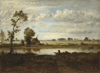 Landscape with Boatman (ca.1860) painting | Free Photo - rawpixel