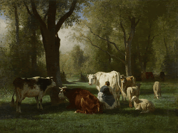 Landscape with Cattle and Sheep. | Free Photo - rawpixel