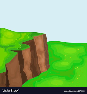 Landscape with cliffs and meadows eps10 vector image