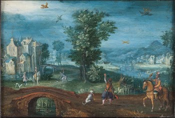 Landscape with falconers | Free Photo - rawpixel
