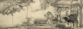 landscape with five male figures--one | Free Photo - rawpixel