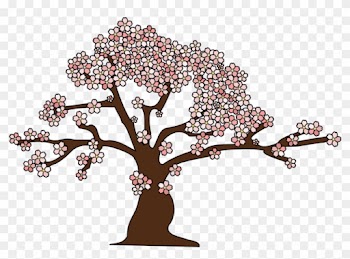 Landscape With Flowers Painting Clip Art - Sakura Tree Vectors Png