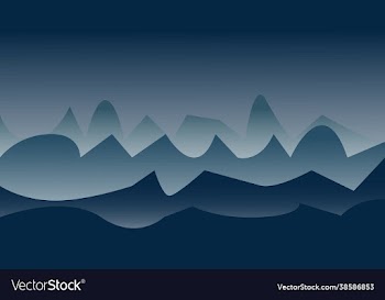 landscape with mountains and clouds