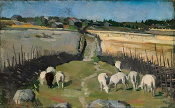 Landscape with sheep, oil painting. | Free Photo - rawpixel
