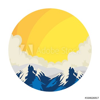 landscape with sky and clouds design