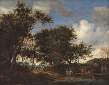 Landscape with travelers watering their | Free Photo - rawpixel