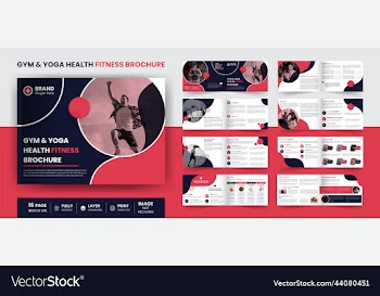 landscape yoga and gym fitness healthcare brochure