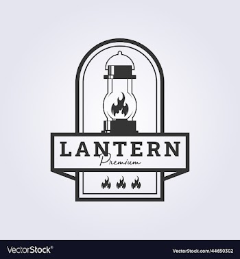 lantern lamp silhouette logo retro and vintage