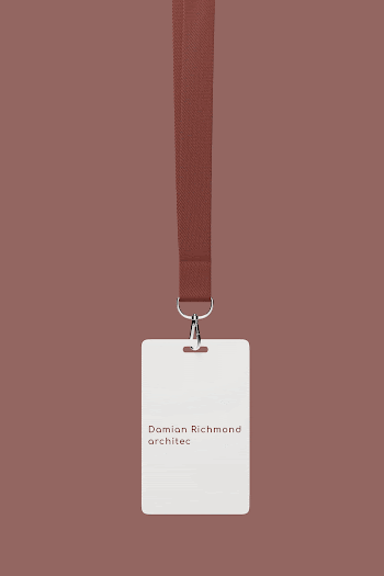 Lanyard card mockup, brown 3D | Free PSD Mockup - rawpixel