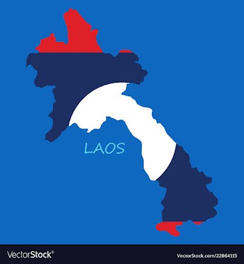 Laos flag map vector image