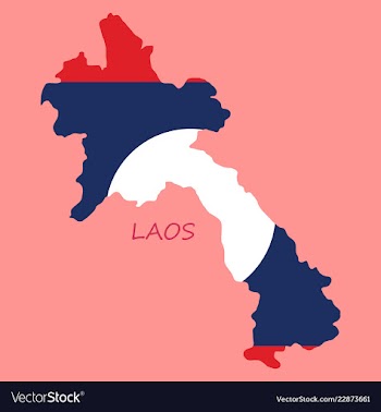 Laos flag map vector image