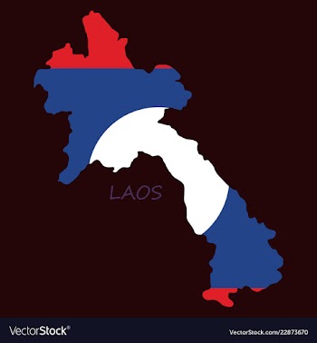 Laos flag map vector image