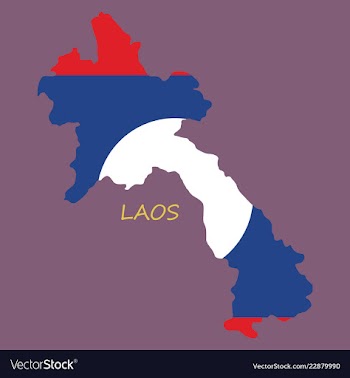 Laos flag map vector image