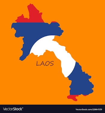 Laos flag map vector image
