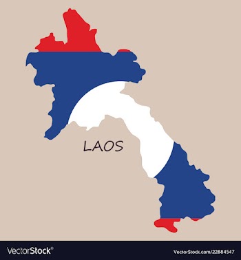 Laos flag map vector image
