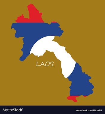 Laos flag map vector image