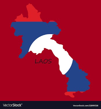 Laos flag map vector image