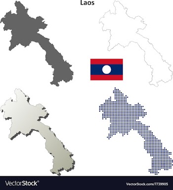 Laos outline map set vector image