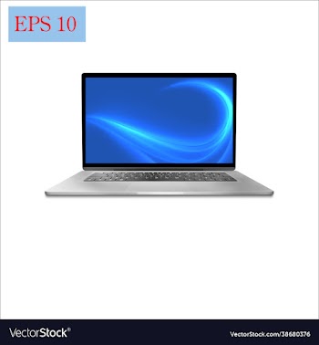 laptop 3d silver with isolated white background