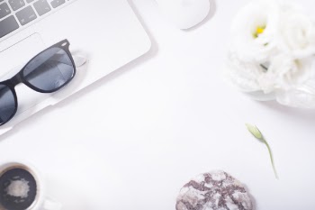 Laptop And Crinkles On Table