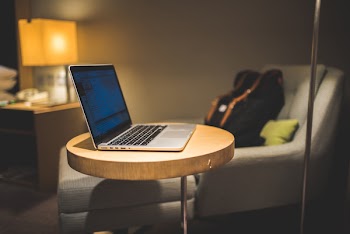 Laptop Computer on Small Desk