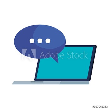 laptop computer with speech bubble design