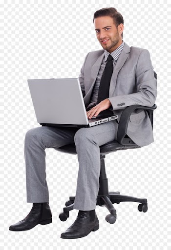 Laptop Desk Businessperson - sitting man 