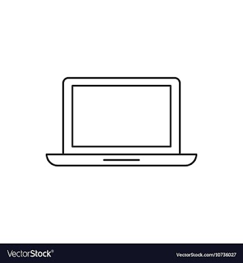 Laptop icon outline device vector image