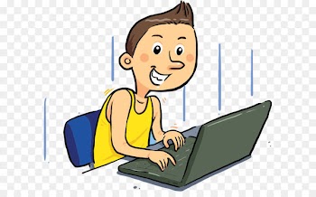 Laptop Internet - Vector laptop online men 