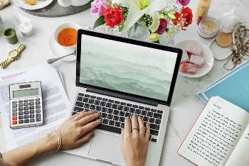 Laptop mockup, work from home | Free PSD Mockup - rawpixel