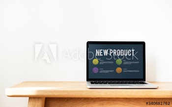 Laptop on a wooden table