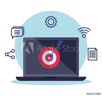 laptop technology with target and social media information