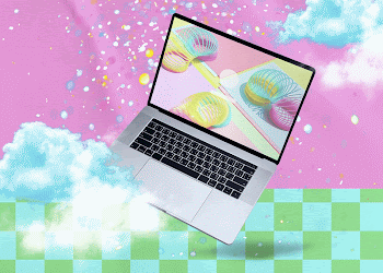 Laptop with colorful backdrop, retro | Free Photo - rawpixel