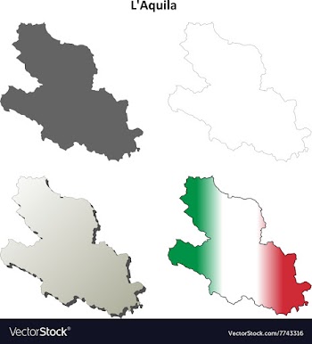 LAquila blank detailed outline map set vector image
