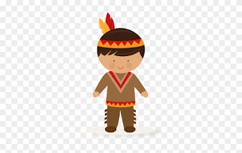 Large Boy Native American Clip Art - Indian Clipart