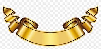 Large Gold Banner Clipart - Gold Ribbon Banner Png