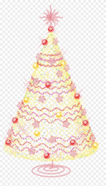 Large Gold Transparent Christmas Tree With Ornaments - Transparent Christmas Tree