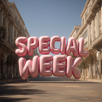 Large Scale Pink Inflatable Typography: 'SPECIAL WEEK'