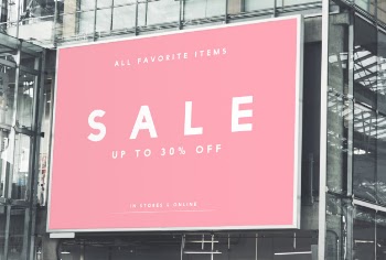 Large-scale rectangular billboard mockup Free Psd