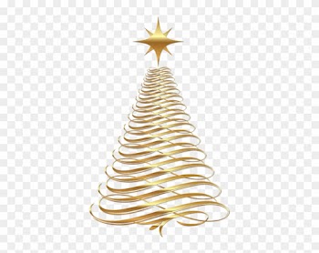 Large Transparent Christmas Gold Tree - Gold Christmas Tree Png