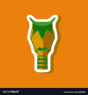 Larynx paper sticker on stylish background vector image