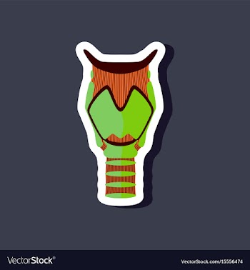 Larynx paper sticker on stylish background vector image