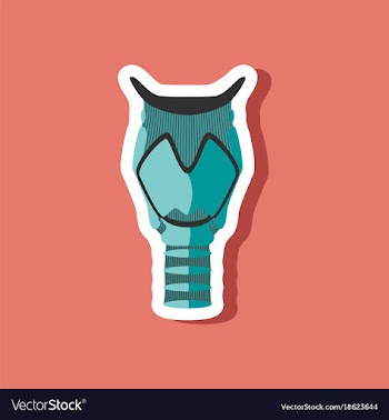 Larynx paper sticker on stylish background vector image