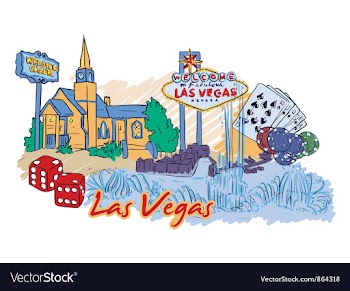  					Las vegas doodles vector image														